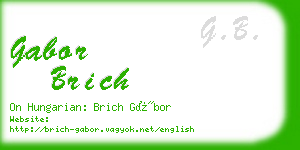 gabor brich business card